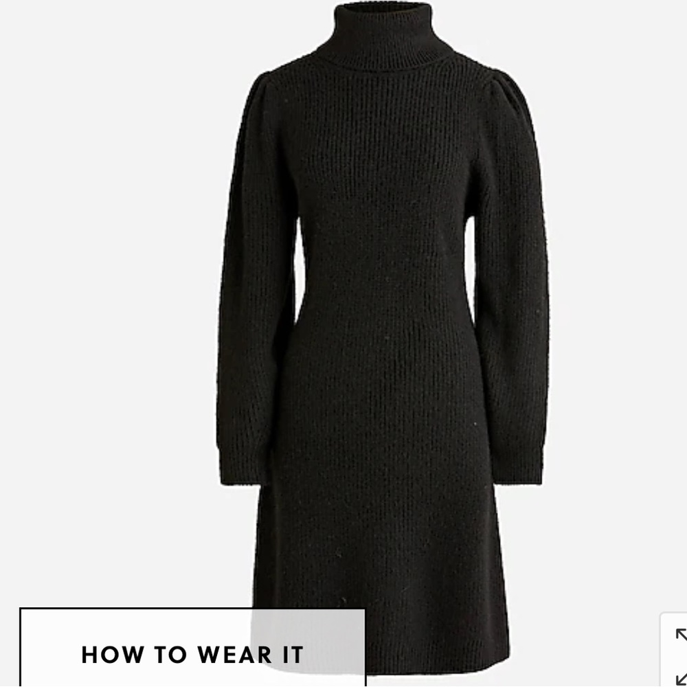 J. Crew Puff-sleeve turtleneck sweater-dress NWT